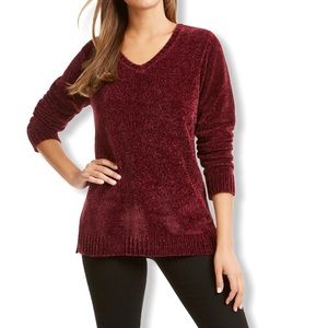 Karen Scott V-Neck Chenille Sweater